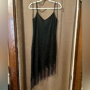 Vintage Alyn Paige Black Fringe Dress